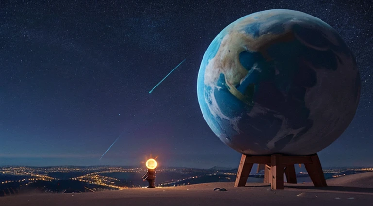 Lonely night, Estrela pequena, determination, exploration, cosmic journey, Busca por amigos.