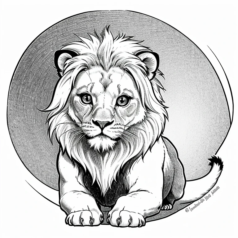 Dessin anime lion mignon for free coloring