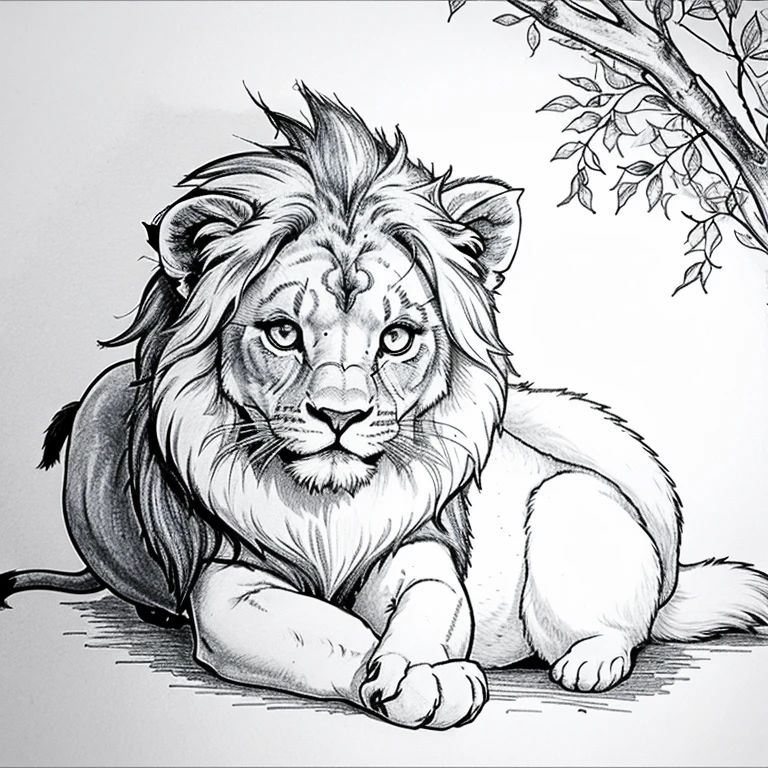 Dessin anime lion mignon for free coloring