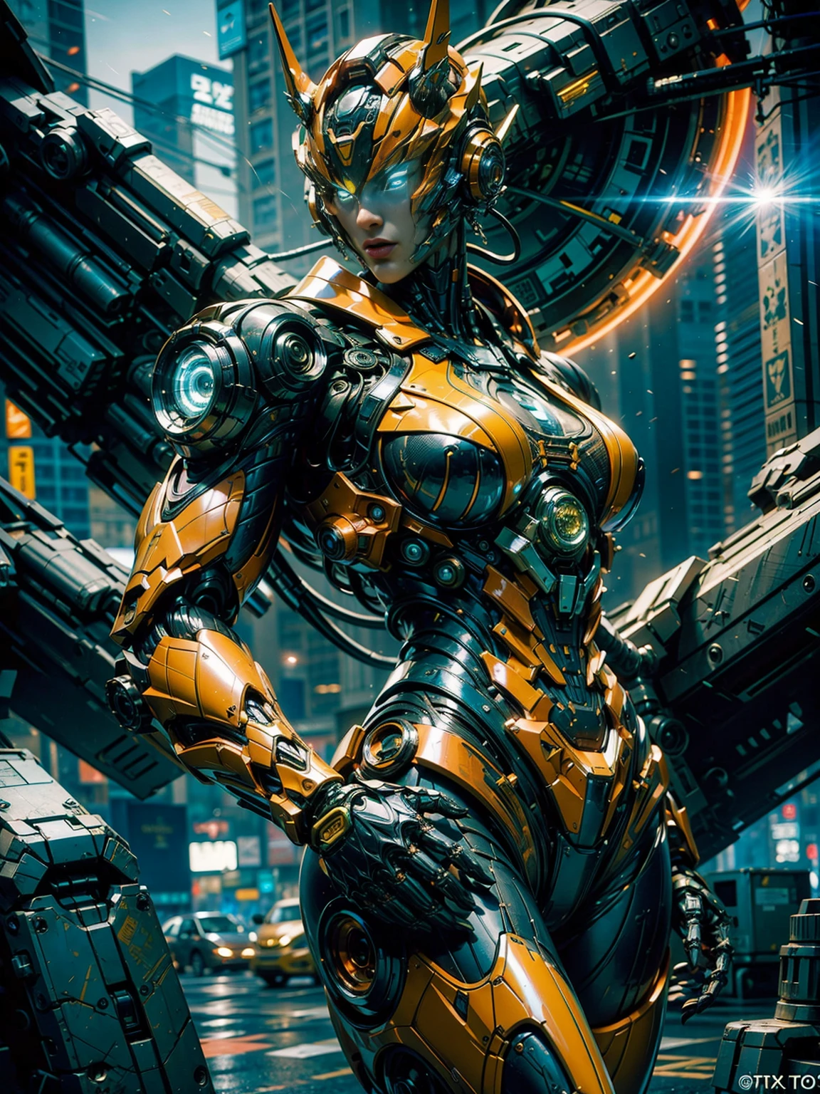 Cinematic, hyper-detailed, and insanely detailed, this artwork captures the essence of a bald hairless muscular female android girl. Beautiful color grading, enhancing the overall cinematic feel. Unreal Engine brings her anatomic cybernetic muscle suit to life, appearing even more mesmerizing. With the use of depth of field (DOF), every detail is focused and accentuated, drawing attention to her eyes and the intricate design of the anatomic cybernetic muscle suit . The image resolution is at its peak, utilizing super-resolution technology to ensure every pixel is perfect. Cinematic lighting enhances her aura, while anti-aliasing techniques like FXAA and TXAA keep the edges smooth and clean. Adding realism to the anatomic cybernetic muscle suit, RTX technology enables ray tracing. Additionally, SSAO (Screen Space Ambient Occlusion) gives depth and realism to the scene, the girl's anatomic cybernetic muscle suit become even more convincing. In the post-processing and post-production stages, tone mapping enhances the colors, creating a captivating visual experience. The integration of CGI (Computer-Generated Imagery) and VFX (Visual Effect brings out the anatomic cybernetic muscle suit's intricate features in a seamless manner. SFX (Sound Effects) complement the visual artistry, immersing the viewer further into this fantastic world. The level of detail is awe-inspiring, with intricate elements meticulously crafted, the artwork hyper maximalist and hyper-realistic. Volumetric effects add depth and dimension, and the photorealism is unparalleled. The image is rendered in 8K resolution, ensuring super-detailed visuals. The volumetric lightning adds a touch of magic, highlighting her beauty and the aura of her anatomic cybernetic muscle suit in an otherworldly way. High Dynamic Range (HDR) technology makes the colors pop, adding richness to the overall composition. Ultimately, this artwork presents an unreal portrayal of a super muscled cybernetic female android