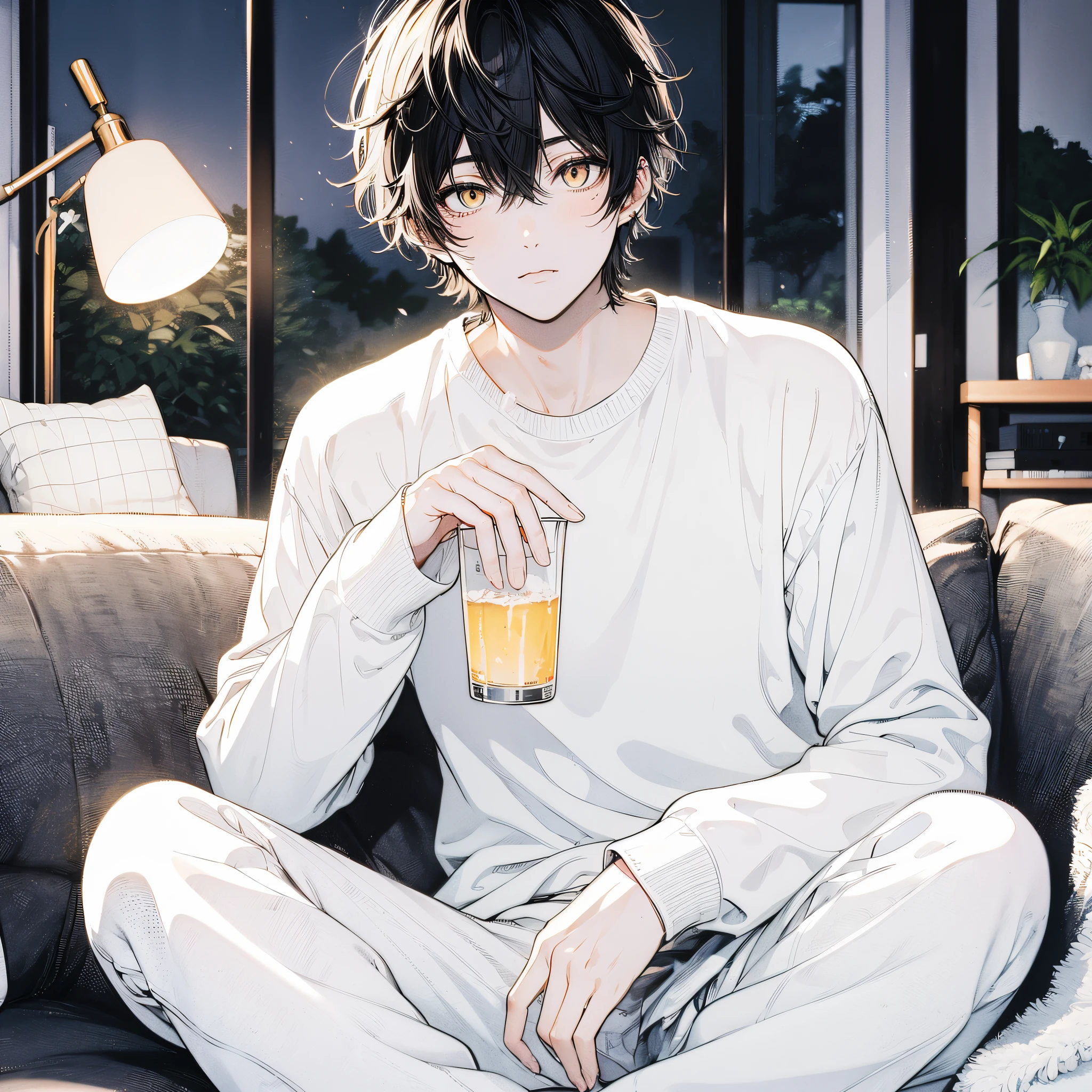 white t-shirts、White pants