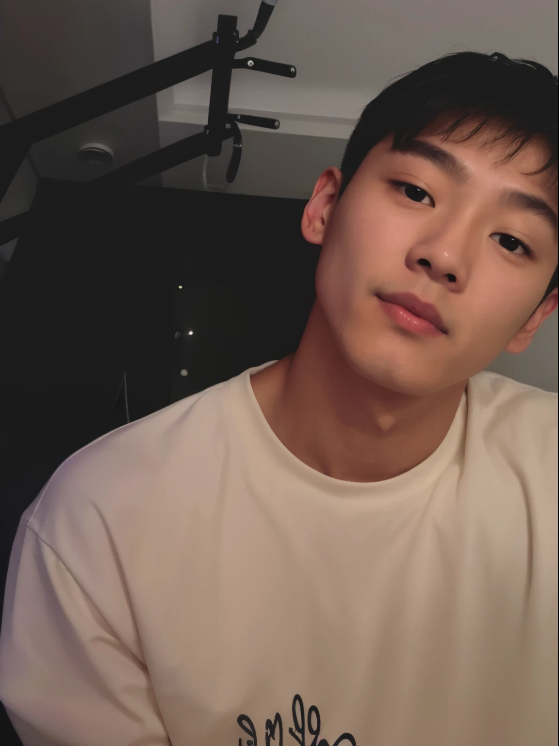 there is a man that is sitting down with a cell phone, shinji, mark lee, inspired by jeonseok lee, kim doyoung, hyung tae, wan adorable korean face, hong june hyung, korean muscle boy 2 1 years old, taejune kim, inspired by Kim Myeong-guk, male ulzzang, handsome chad chin, south korean male