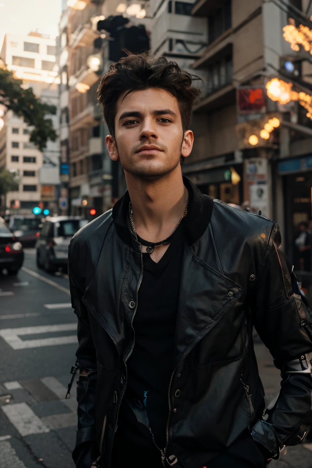 Change background cyberpunk handsome boy,realic face 8k,ultra realistic