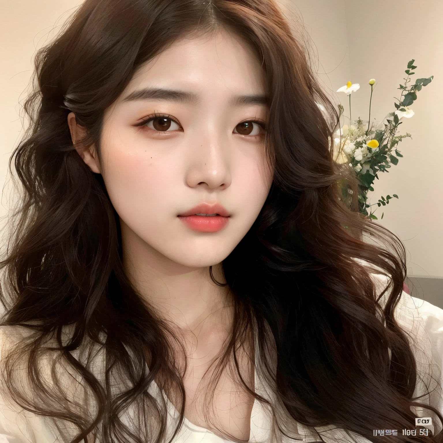 there is a woman with long hair and a white shirt, maquiagem sul-coreana popular, Bae Suzy, maquiagem coreana popular, young adorable korean face, mulher coreana jovem bonita, linda mulher coreana jovem, Jaeyeon Nam, Mulher sul-coreana bonita, wan adorable korean face, Ulzzang, Jinyoung Canela, korean face features, lindo rosto delicado, Heonhwa Choe