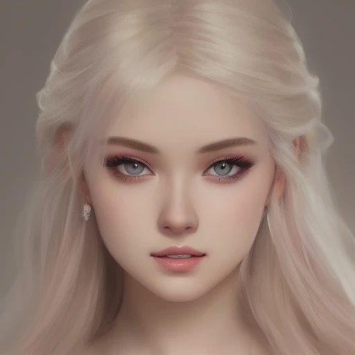 Un primer plano de una mujer con cabello rubio y ojos azules, Pintura realista de chica linda, Obras de arte al estilo de Guweiz, Arte digital realista 4K, Arte digital realista 4K, Retrato realista kawaii, gorgeous digital painting, Dibujo digital realista, Pintura digital realista, Hermosa cara realista, beautiful fantasy art portrait, Arte digital realista 8K, Guweiz, Estilo Juego de Tronos ulzzang, maquillaje popular de Corea del Sur