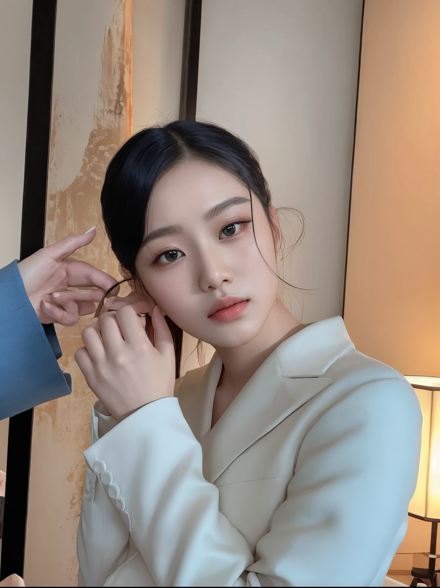 There is a woman who is combing her hair in a room., Xintong Chen, Xision Wu, JIA, Sha Xi, Jinyoung Shin, con cara linda - fina -, Gemma Chen, Lulu Chen, Yanjun Chengt, Wenfei Ye, Chengyou Liu, Chiho, Luisa Zhang, a young asian woman, li zixin