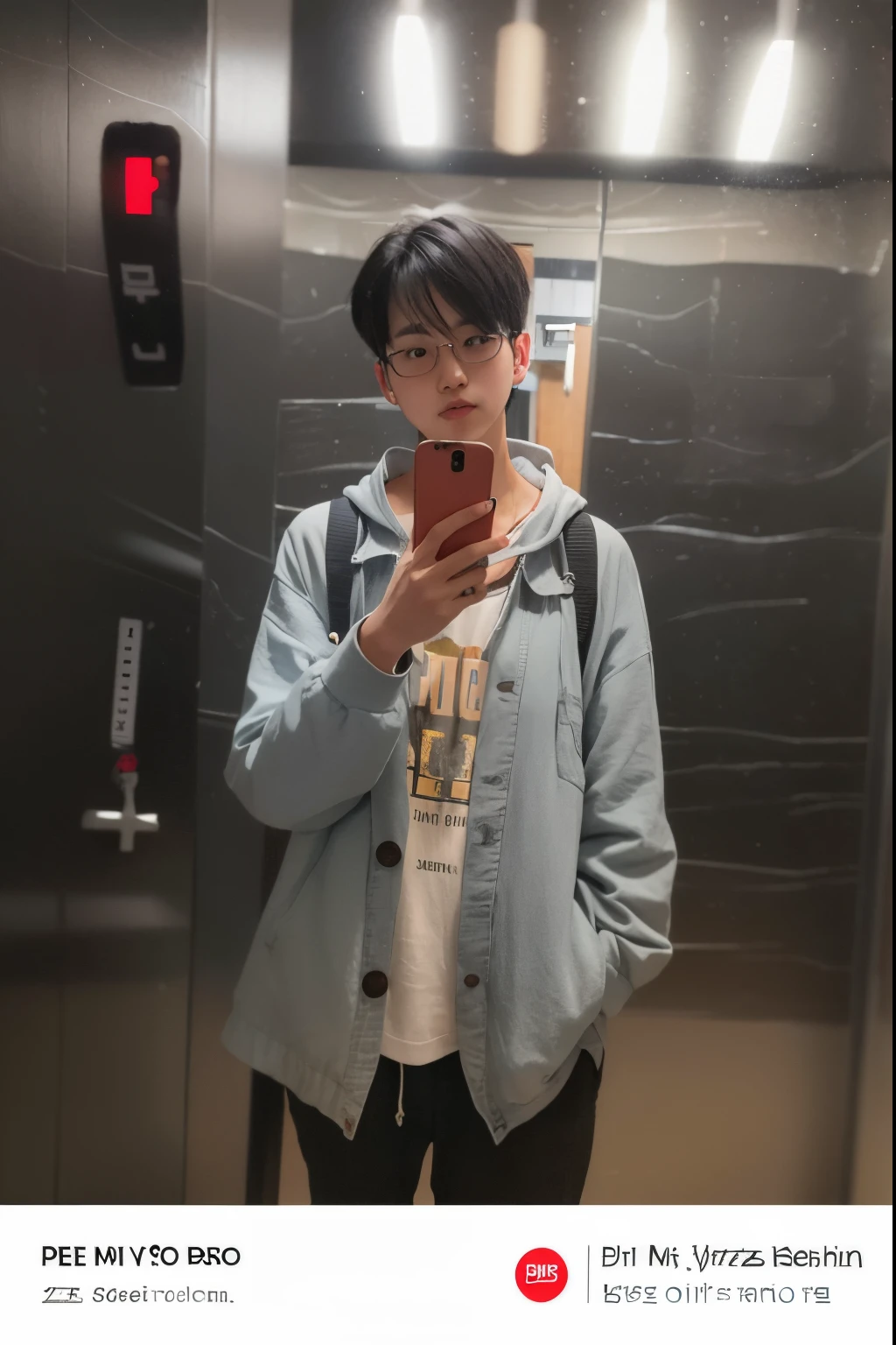 There was a boy looking in the mirror, Paint Urzan, Full body photo, Kim Do-young, in blouse wearing,  Dress loosely, wearing casual cloths, Wear casual clothing, jinyoung shin, casual streetwear,  full bodyesbian!