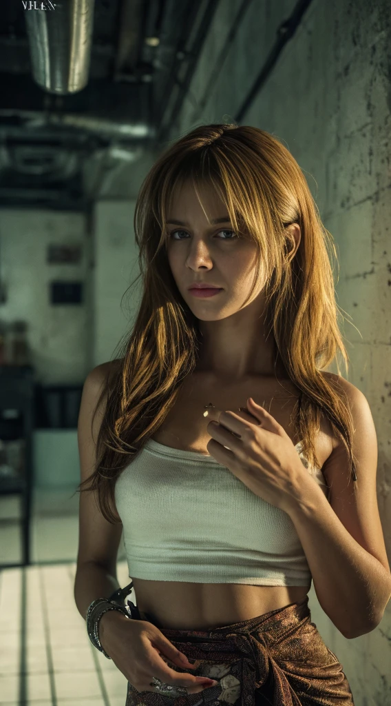 (basety style:1.2), (darkness:1.1), clouds, deep shadows, inside dungeon, standing, ([Cobie Smulders|Jennifer Aniston|Emilia Clarke]:0.8), highly detailed woman, naughty face, green eyes, skinny, shinny glossy skin, subsurface scattering, red hair, skirt, latext crop top, wallpaper pattern, [(colorful explosion psychedelic paint colors:1.21)::0.15], by lee jeffries, film, stock photograph, rich colors, hyper realistic, lifelike texture, dramatic lighting, unreal engine, trending on artstation, neeko, (caring:0.8), amazing, fine detail, absurdres, award winning photo, extremely detailed, extremely detailed eyes and face, detailed clothes,
Negative prompt