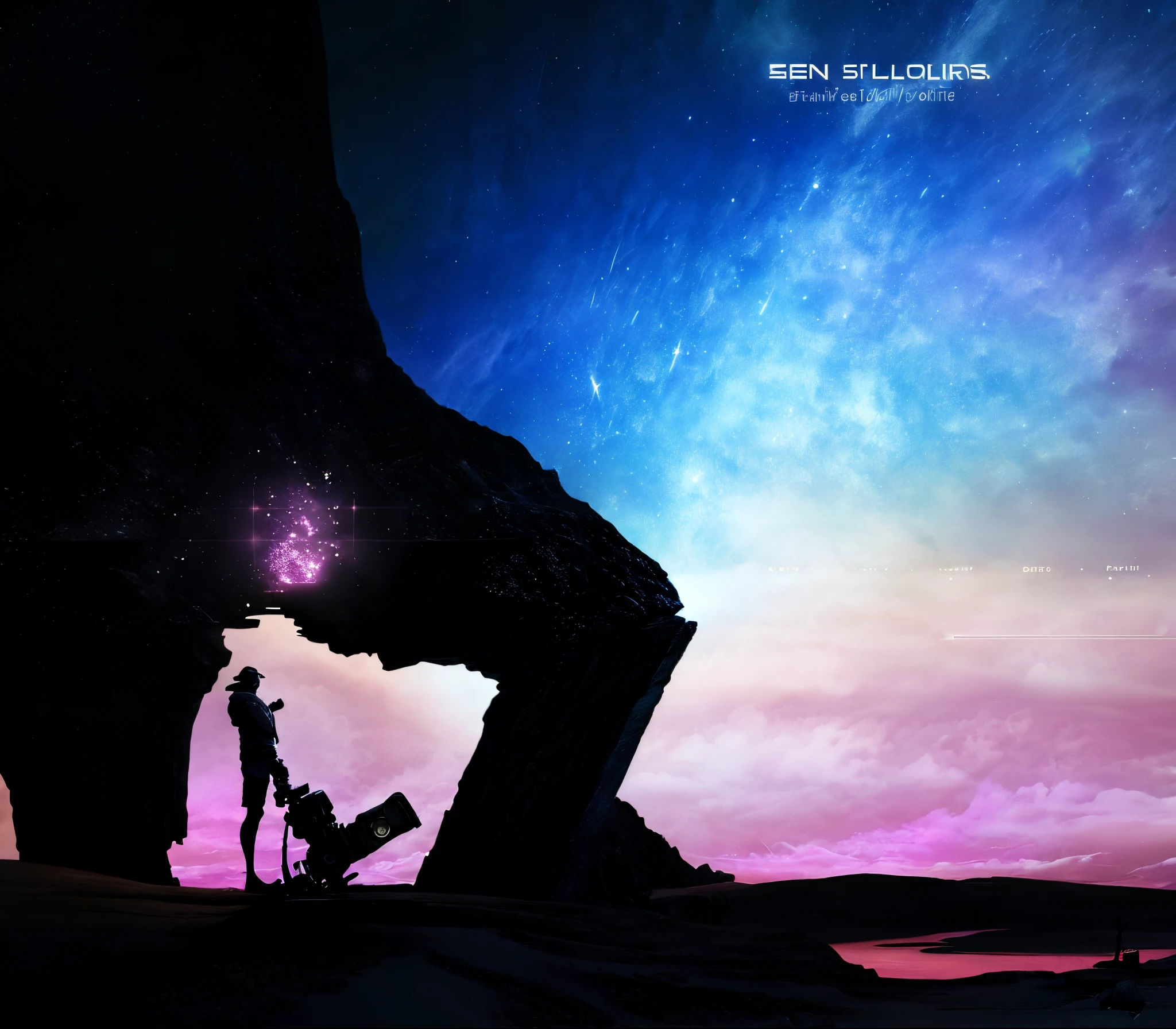 there is a man standing on a rock with a camera, explorers, album cover!, new album cover, music album cover, album cover, explorer, desktop wallpaper, wallpaper!, high quality desktop wallpaper, wallpaper - 1 0 2 4, epic music album cover, the photography artwork, album art cover, promo art, pc wallpaper, wallpaper”, explore, promotional artwork high detail, glowing light, sparkle, optical illusion, award winning, textured skin, retina, masterpiece, super detail, award winning, best quality, highres, 8k, 4K