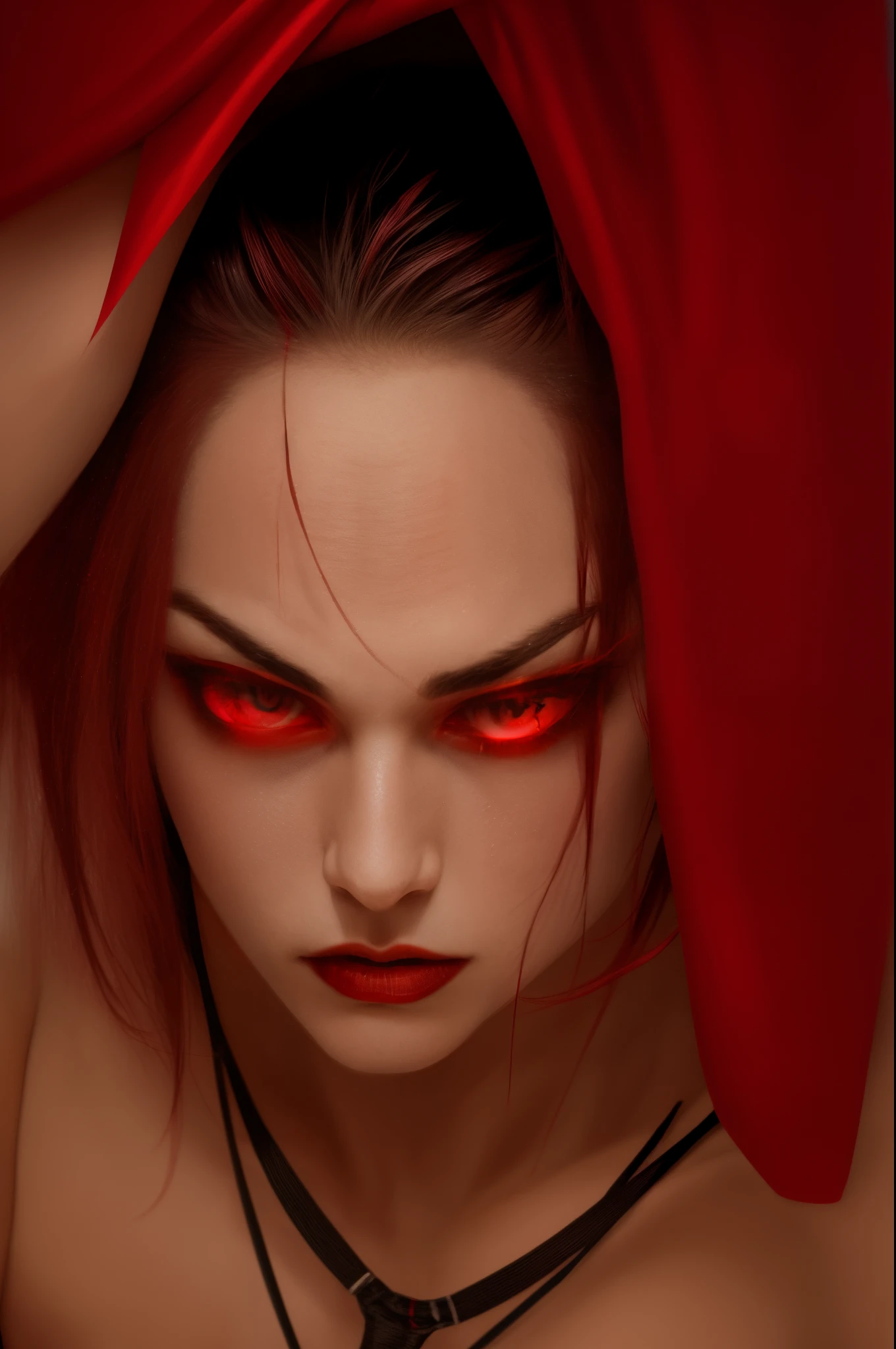 there is a vampire man with red eyes laying on a bed, fully red eyes, red glowing eyes, glowing red eyes, with glowing red eyes, with red glowing eyes, bright red eyes, red eyes glowing, red led eyes, fully red eyes no pupils, red-eyes, glowing dark red eyes, sharp red eyes, intense watery glowing red eyes,