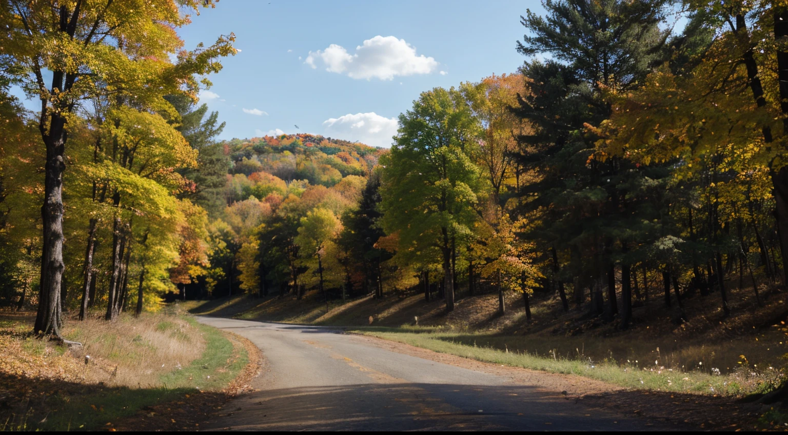 Autumn nature landscape of colorful forest
