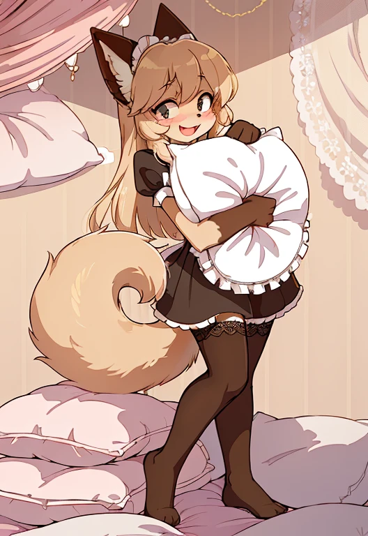 tmasterpiece，Best quality at best，own, beast wild, fluffy woman, Wolf-eared ax detail), (Light and shadow for any pillow background））, Cute girl in maid costume posing on pillow, the maid outfit，natural,, (face flushed),A smile，pillow head,（many pillows），soft pads，（Canopy bed），Soft pillow quotation，（damaged pillow），many pillows，（crotch rub），（（Pillow hump）），（pillow head），（One tail），，（Pink pillows），（The love surrounding the protagonist），（Steaming），（pillow head），（），（Luxury pillows），（Palace pillow pattern pillow），（palaces），（Palace bedroom），（Gorgeous pattern pillow），Soft pillows，，（Classical European style bedroom ），（Excited，the shy，Tsundere，Holding urine，liquids，liquids，lack of expressiveness，），，ifox girl，Lace pantyhose，lace pillow, shiver,'s，，lust，Pillow liquid，shiver，Relax and rest，Four-poster bed，There were plenty of pillows