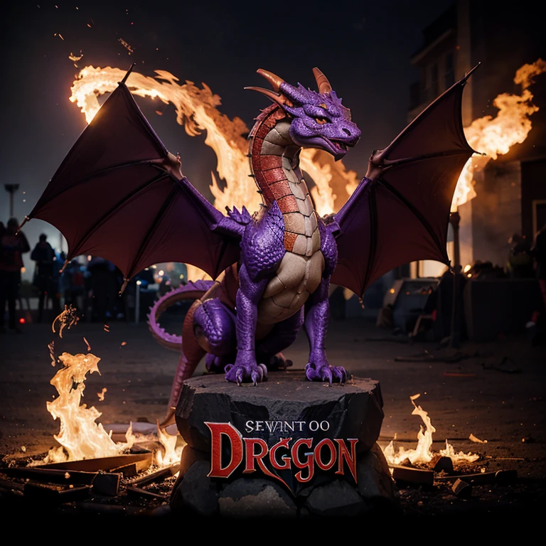 Logo of a fire dragon in purple color