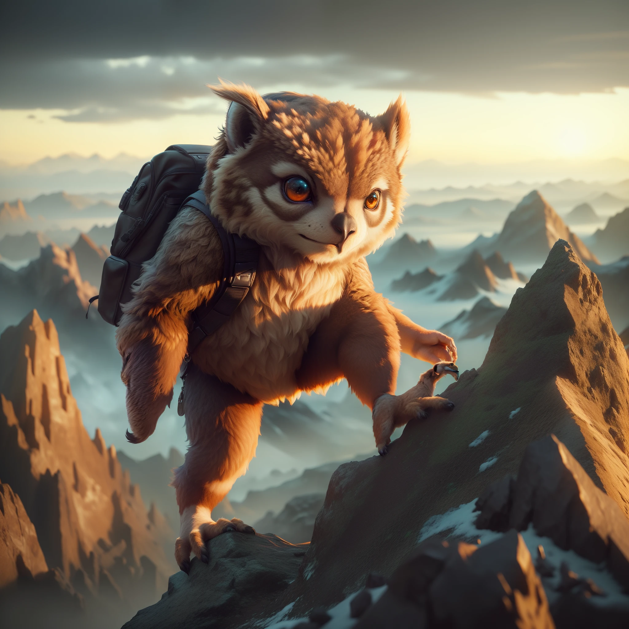 there is a stuffed animal on the stone, adventure hyper realistic render, realistic fantasy render, 3 d epic illustrations, fantasy style 8 k octane render, Popular with Unreal Engine 5, 3D rendering and matte painting, Рендеринг Marmoset ToolBag, Global Illumination. vfx, owlbear, 3d render trending on artstation, Рендеринг Marmoset ToolBag