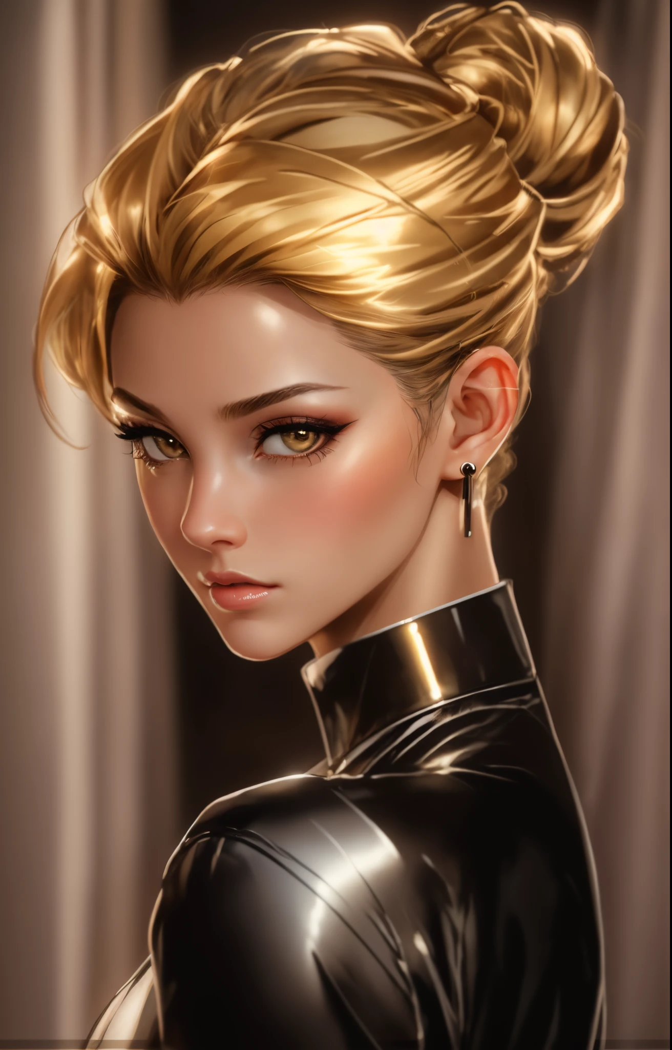 arafed image of a sexy couple posing together in a window, seductive tifa lockhart portrait, tifa, tifa lockhart, tifa lockheart, tifa lockhart portrait, glamorous tifa lockheart, portrait of tifa lockhart, tifa lockhart with Black and gold hair, range murata and artgerm, 8k high quality detailed art