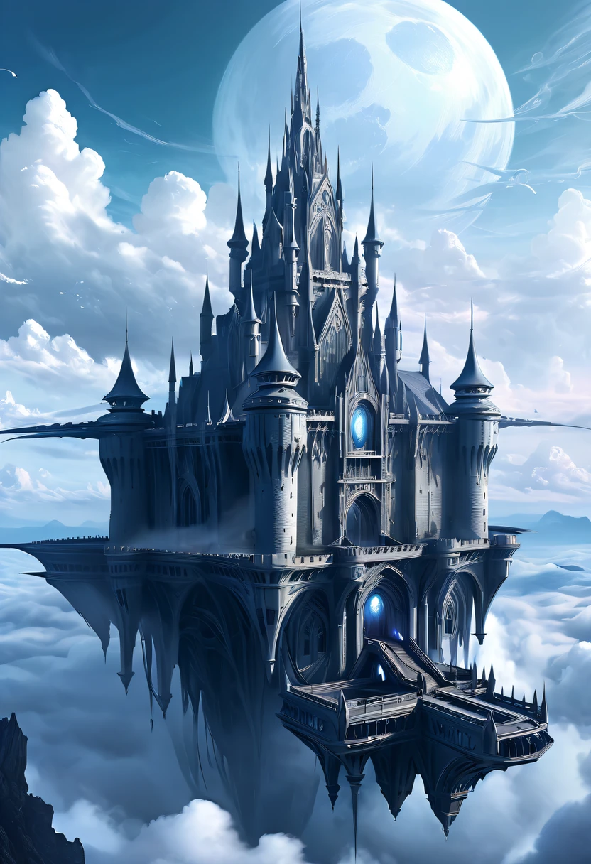 (Translucent ethereal alien warrior:1.5),Above the clouds,Interstellar voyage,Huge high-tech floating Gothic castle,Above the clouds,Huge mobile Gothic castle,Floating Gothic castle,(Sea of Clouds:1.3),Futuristic alien warrior futuristic floating castle and futuristic futuristic floating castle background, inspired by Marek Okon, Beautiful sci-fi art, Sci-fi digital art illustration, Digital Cyberpunk Art, science fiction digital painting, futuristic digital painting, futuristic concept art, Sci-fi floating castle landscape ahead, science fiction digital art, Advanced digital cyberpunk art, Amazing cyberpunk alien warriors