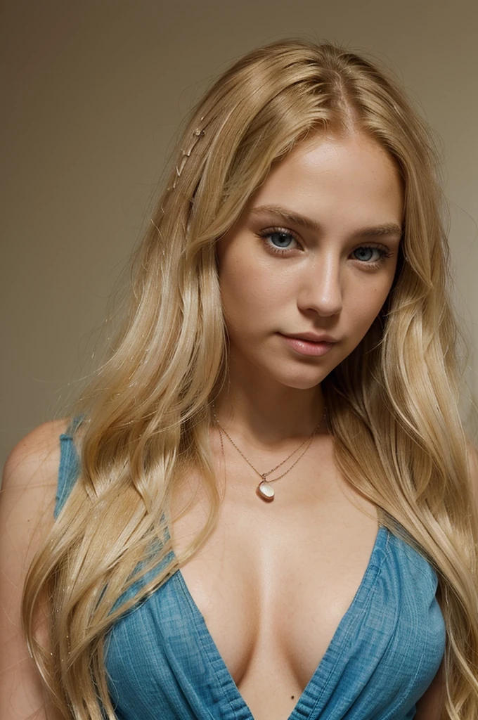 a close up of a woman with long blonde hair and a necklace, brunette with dyed blonde hair, a gorgeous blonde, beautiful blonde hair, long wavy blonde hair, blonde and attractive features, shoulder - length blonde hair, ash blond hair, beautiful blonde girl, beautiful blonde woman, ashen blonde hair, a girl with blonde hair, blonde hair and blue eyes