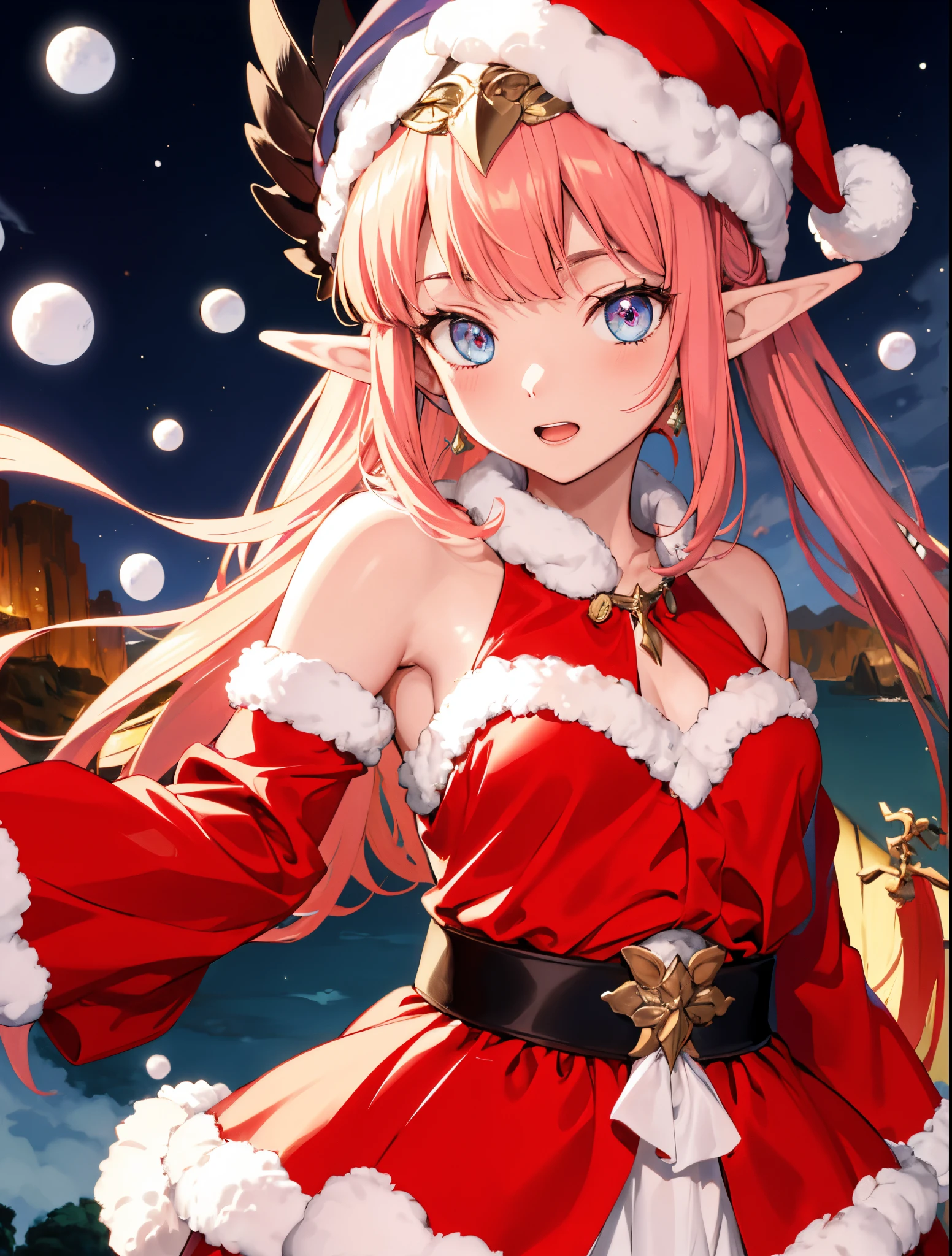 um close de uma pessoa com roupa de Papai Noel segurando um presente, ****** elfa,  ****** elfa, Cavaleiro elfo sedutor da princesa, Elfpunk, Princesa elfa, estilo anime 4K, night core, ****** elfo pequeno, Anime Wallaper, Pixiv, Anime Wallpaper 4k, 4k anime wallpapers, elfo princesa cavaleiro, Melhor Avaliado em Pixiv