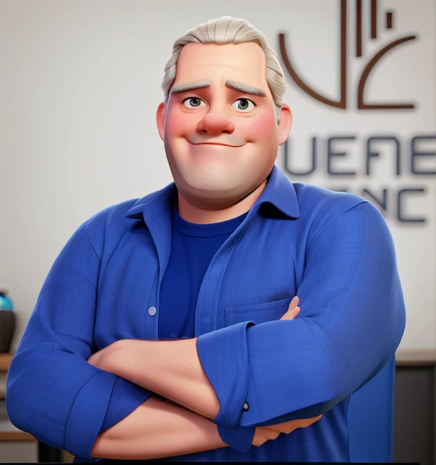 a hairless man in a blue shirt standing with his arms crossed, Jan Urschel, Desjarlais, Joep Hommerson, Miguel Vicente, imagem profissional, Steve Buschemi, Terence Nielsen, Michael Weisheim Beresin, Andrey Surnov, Marcos Verhaagen, Markus Vogt, fundo universal, Lucasfilm Jesper Ejsing, Sergey Vasnev