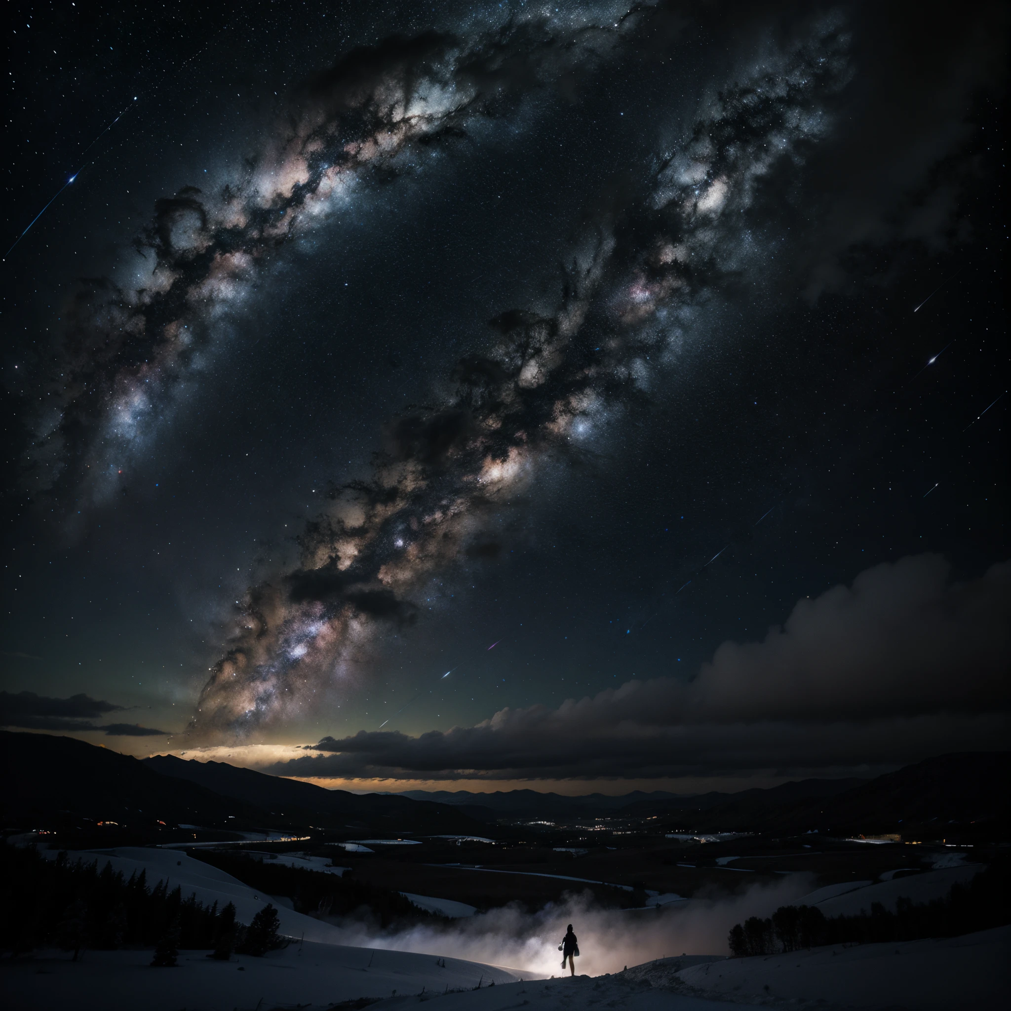 epic environment detailed sky with galaxies black and white
