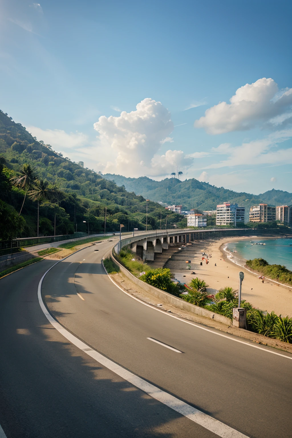 Expressway along Patong Beach, Phuket, realistic images