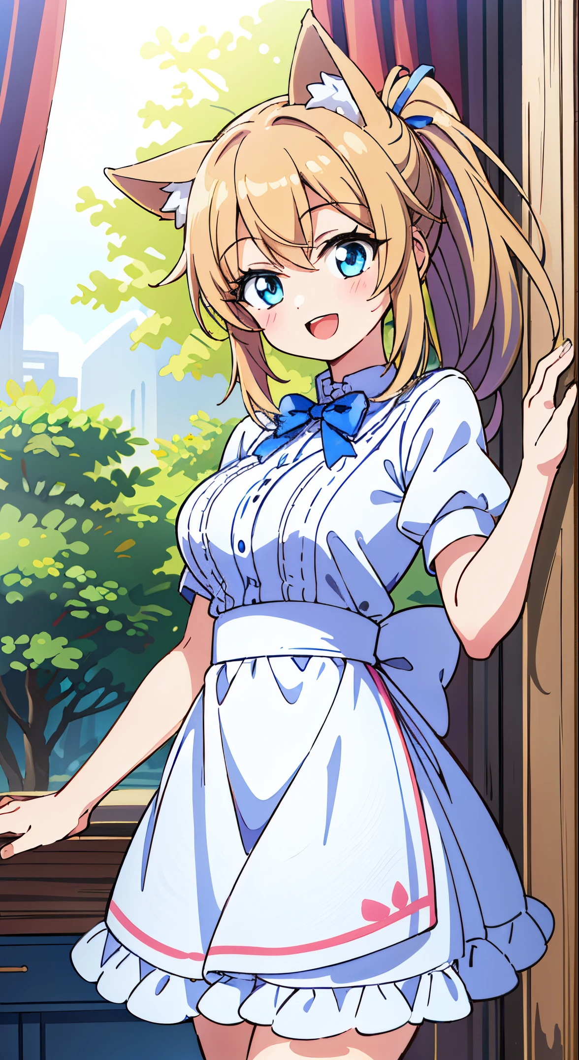 (masutepiece, Transparent air, Transparent eyes,Best Quality, Perfect Anatomy, High quality:1.4), absurderes, absolutely resolution, unbelievable Ridiculous, hight resolution, ultra-detailliert, Official art, Unity 8k壁纸, Kinetic typography,nice hand, Perfect hands, Detailed beautiful hands, Large_filesize, fulcolor, hight resolution, symmetric, exceptional, Best aesthetic, newest, Anime, very beautiful detailed body,The hair,faces,The eye, BREAK,  1 beautiful girl, (17 years old girl), Very detailed, colourfull, highest details, BREAK, (Huge breasts: 1. 2,), Clear skin, Beautiful skin, Shy skin, 1 beautiful girl, Brown hair, (Cat ears, Ponytail, medium-Long hair: 1. 2), (Light blue eyes, long eyelashes, Double eyelids: 1. 2),Solo,gleaming skin, Clear skin, Beautiful skin,(best quality face),(Top quality glowing eyes),(The best smile,:D:1.45), 

BREAK,Indoor, (Narrow waist), wide hips, polypropylene,(Happy,Smile:1.3), (((Cute Patchwork Quilt,kawaii room,Embroidery Accessories,)))(((Girly Goods,Cute Quilted Patchwork Toys,bow ribbon,Quilt Patchwork,basket))),

,BREAK,(((to stand))), In the garden, Daylight, Detailed background, The table,Showroom,tee,basket,bottles,butter,flower,a cake,food,hawke,] Knives,fruit,Cute glass teapot,raspberry,Fruit Pound Cake,fruitcake,Fruit tart,apple pie,daisy,veggies,.....jar,vases,bottles,Leaves,Lemon cake,Lily_(flower),Apron,Kotaheko Address, (((((head-on))))),Waterfall,depth of fields,

 BREAK,wakame,wakame,wakame,(Cowboy Shot:1.4), 

BREAK,(Blurry background:1.3),(absurderes, hight resolution, Super Detail Art),cel shading,Clear Color, Lonely optical effect, Beautiful pictures, Bright glow, mystic atmosphere,(Close-up of girl:1.1), Mystical light particle effect,manga influence, clean line drawings,