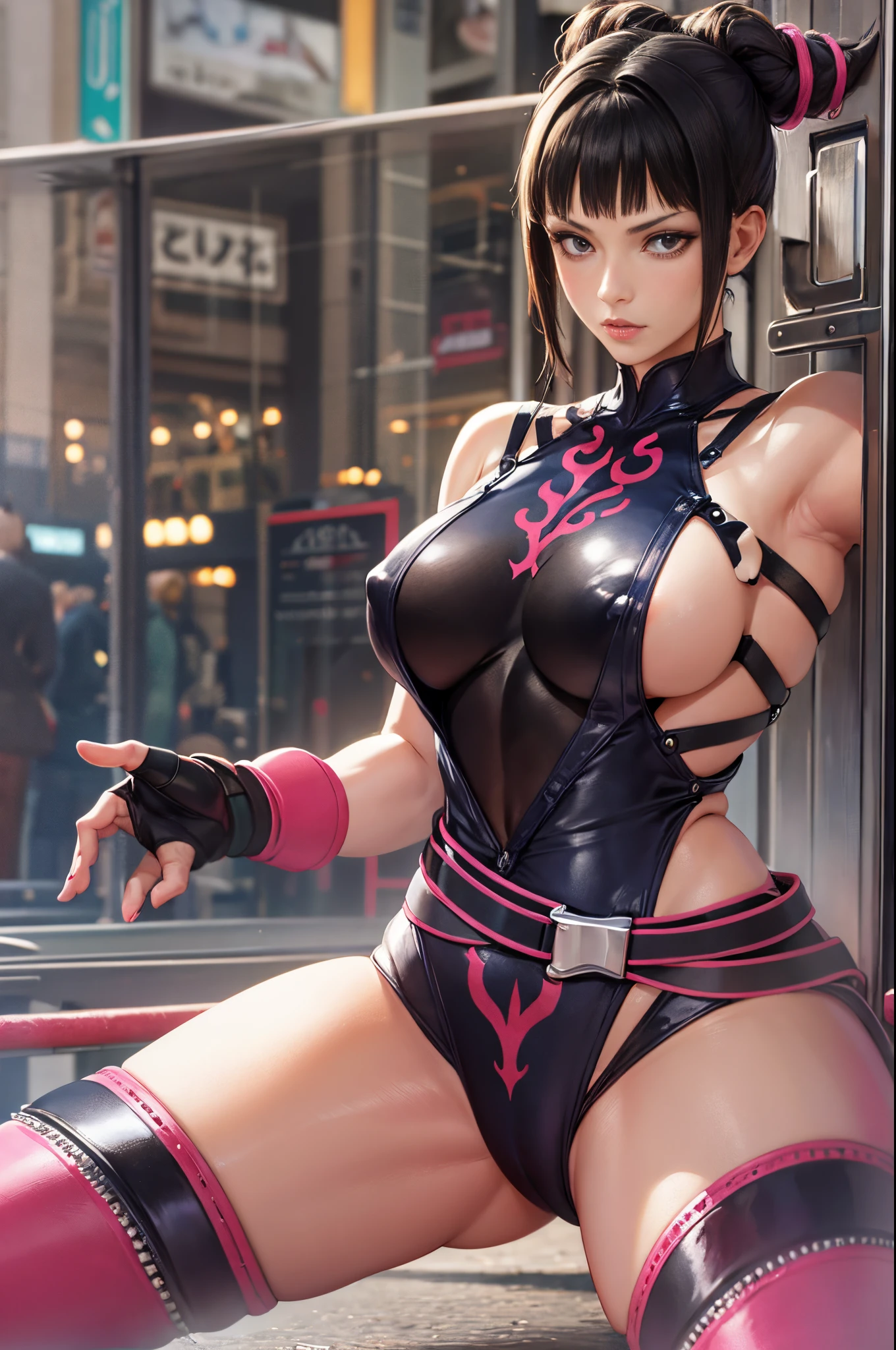 Yuri, Street Fighter, In the fighting arena, The is very detailed, Depth focus image, Real full length photos
