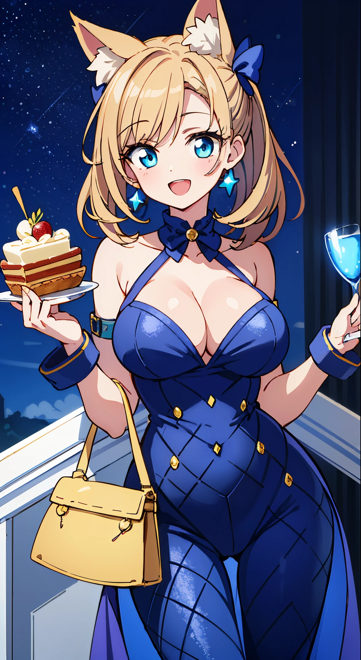 (masutepiece, Transparent air, Transparent eyes,Best Quality, Perfect Anatomy, High quality:1.4), absurderes, absolutely resolution, unbelievable Ridiculous, hight resolution, ultra-detailliert, Official art, Unity 8k壁纸, Kinetic typography,nice hand, Perfect hands, Detailed beautiful hands, Large_filesize, fulcolor, hight resolution, symmetric, exceptional, Best aesthetic, newest, Anime, very beautiful detailed body,The hair,faces,The eye, BREAK,  1 beautiful girl, ( girl), Very detailed, colourfull, highest details, BREAK, (Huge breasts: 1. 2,), Clear skin, Beautiful skin, Shy skin, 1 beautiful girl, Brown hair, (Cat ears, Ponytail, medium-Long hair: 1. 2), (Light blue eyes, long eyelashes, Double eyelids: 1. 2),Solo,gleaming skin, Clear skin, Beautiful skin,(best quality face),(Top quality glowing eyes),(The best smile,:D:1.45), 

BREAK,Indoor, (Narrow waist), 
Meteor Shower Glamour,
Sequin jumpsuit with a dazzling starburst or meteor shower pattern,
Wide-legged or flared pants for a glamorous look,
Halter neckline or spaghetti straps for a modern touch,
Stiletto heels with glitter details for added sparkle,
Clutch bag featuring a design inspired by a meteor shower,
Cascading statement earrings for a bold accessory,
Sleek updo or bun with a few loose strands for a polished look,
Cosmic-inspired makeup with dark, starry eyeshadow and bold eyeliner,
Glittery nail polish in cosmic shades for a cohesive style,(((Girly Goods,Cute Quilted Patchwork Toys,bow ribbon,Quilt Patchwork,basket))),

,BREAK,(((to stand))), In the garden, Daylight, Detailed background, The table,Showroom,tee,basket,bottles,butter,flower,a cake,food,hawke,] Knives,fruit,Cute glass teapot,raspberry,Fruit Pound Cake,fruitcake,Fruit tart,apple pie,daisy,veggies,.......jar,vases,bottles,Leaves,Lemon cake,Lily_(flower),Apron,Kotaheko Address, (((((head-on))))),Waterfall,depth of fields,

 BREAK,wakame,wakame,wakame,(Cowboy Shot:1.4), 

BREAK,(Blurry background:1.3),(absurderes, hight resolution, Super Detail Art),cel shading,Clear Color, Lonely optical effect, Beautiful pictures, Bright glow, mystic atmosphere,(Close-up of girl:1.1), Mystical light particle effect,manga influence, clean line drawings,