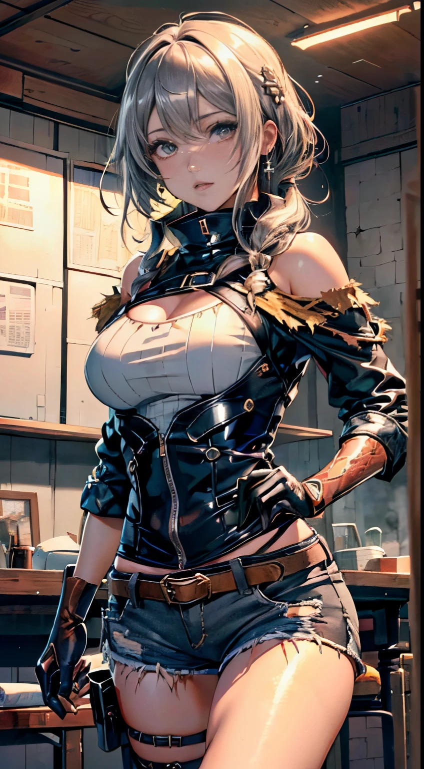 Naked Sadi bionic human doll with huge fake tits