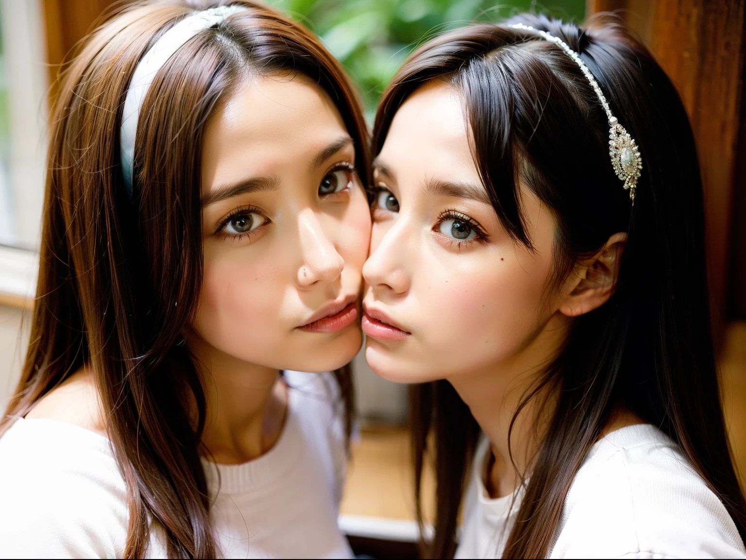 Ultra-realistic capture, Highly detailed, Skin texture must be natural, With such detail that pores can be finely identified, Skin should look healthy, In a uniform tone, Use natural light and color, masterpiece, ((((twins fashion)))), ((twins)), (((clones))), hug, ((female child)), (nsfw), futa, Classroom, exactly the same appearance, students fuck each other, they intertwine with the other girl, lips closed, fuck each other with mutual penetration, fuck each other with full body contact, same body, serious chairpersons fuck each other, legs wrapped around each other's waist, face pressed against each other, hips shaking, meat rods penetrating each other, They are ejaculating, exactly the same face, tongues wrapped around each other, even their noses are bumping against each other, they are showing each other their goofy faces, faces without a shred of decency, they are coming off each other,