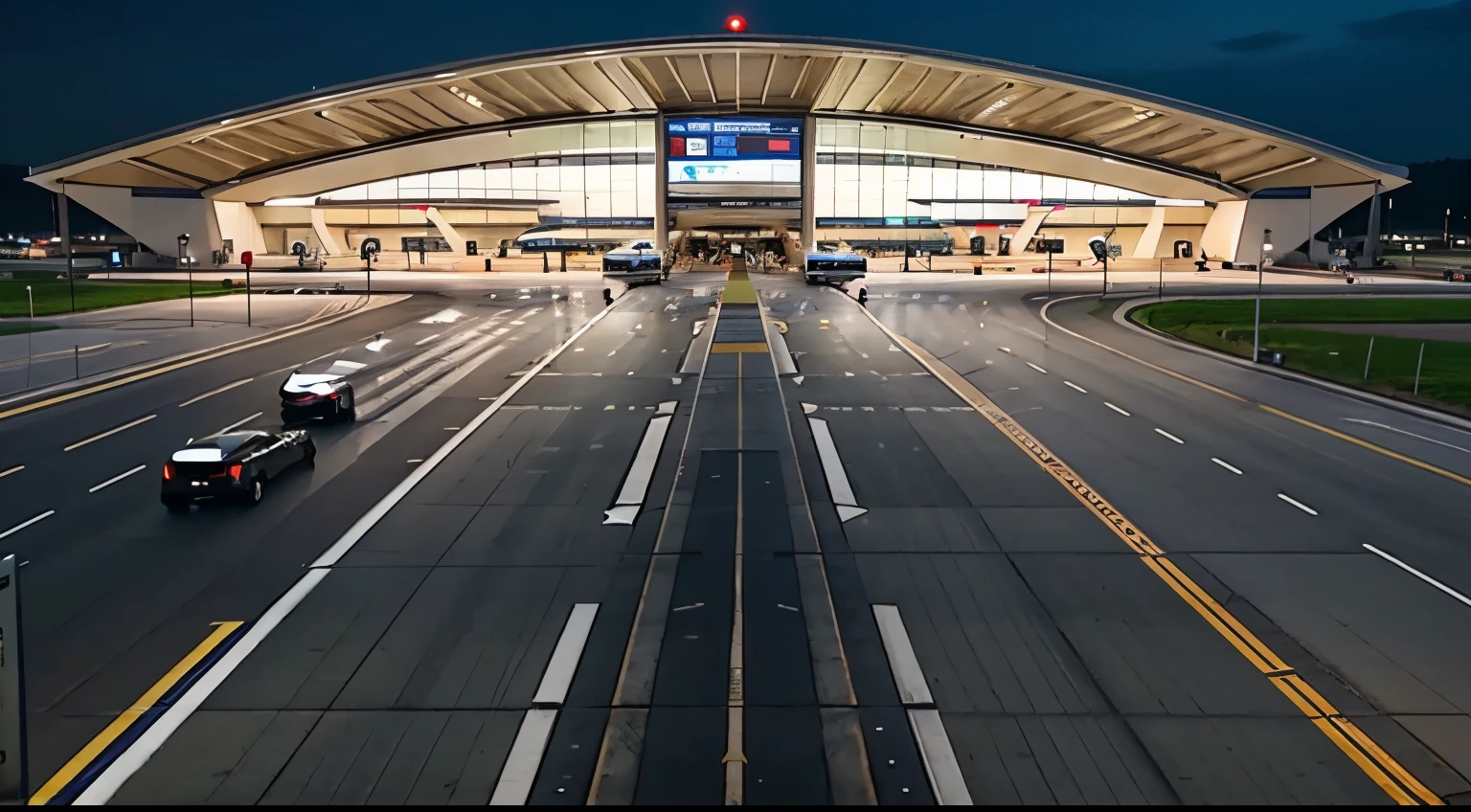 Beautiful motion timelapse of a busy airport