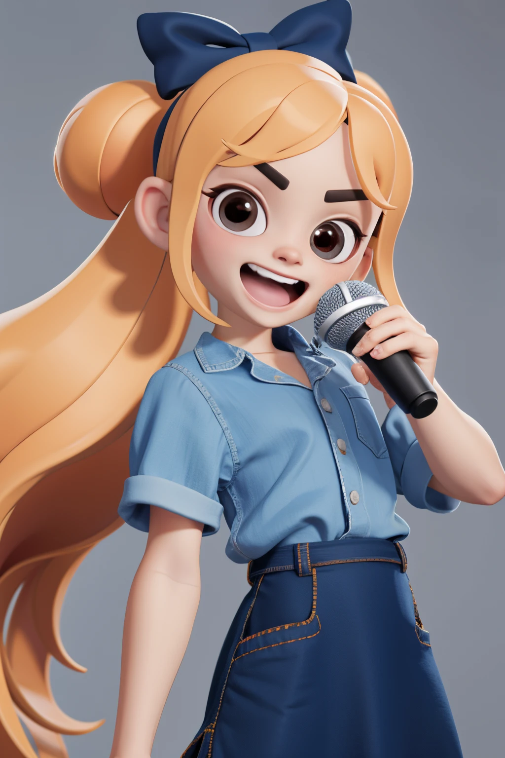 1girl, with a mic, high quality,