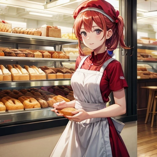 Bakery lady red hat