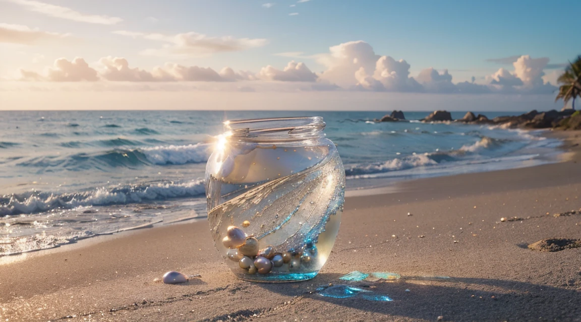 sparkling seashells,whispering like a siren song,wistfully appearing in the distant beach,seductive call for the secrets unveiled by the tide's retreat,dreamy sunlight casting soft golden hues,illuminating the sandy shore,azure waves gently caressing the shore,tenderly revealing hidden treasures,faint scent of salt in the air,bringing a taste of the ocean,a solitary figure,lost in the beauty of the scene,gazing at the horizon,brilliant seashells adorning the wet sand,each one a unique work of art,polished by the sea's loving touch,tiny pearls nestled within their delicate curves,creating a mesmerizing display,as if nature herself had painted the shore,creating a masterpiece of textures and patterns,a symphony of colors,from the glistening blues to the shimmering pinks,a serene oasis in a world of chaos,whispering secrets to those who listen.