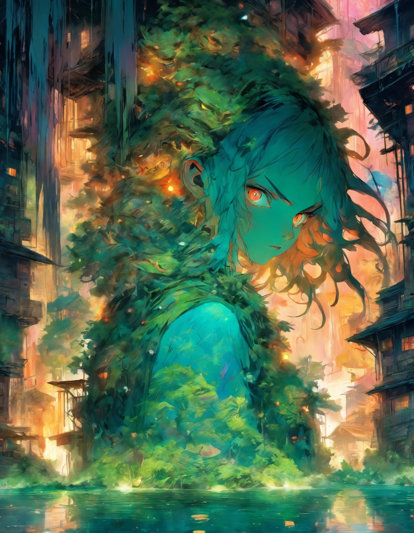 Very cute gremelins jungle art by Carne Griffiths and Wadim Kashin pascal blanche inspired by the art of Petr Yushchenko village horror Gustave Dorédelicate detail, crisp quality, ultra realistic, hyperrealistic, award jenny saville, edward hopper, surrealism, dark art by james jean, takato yamamoto.