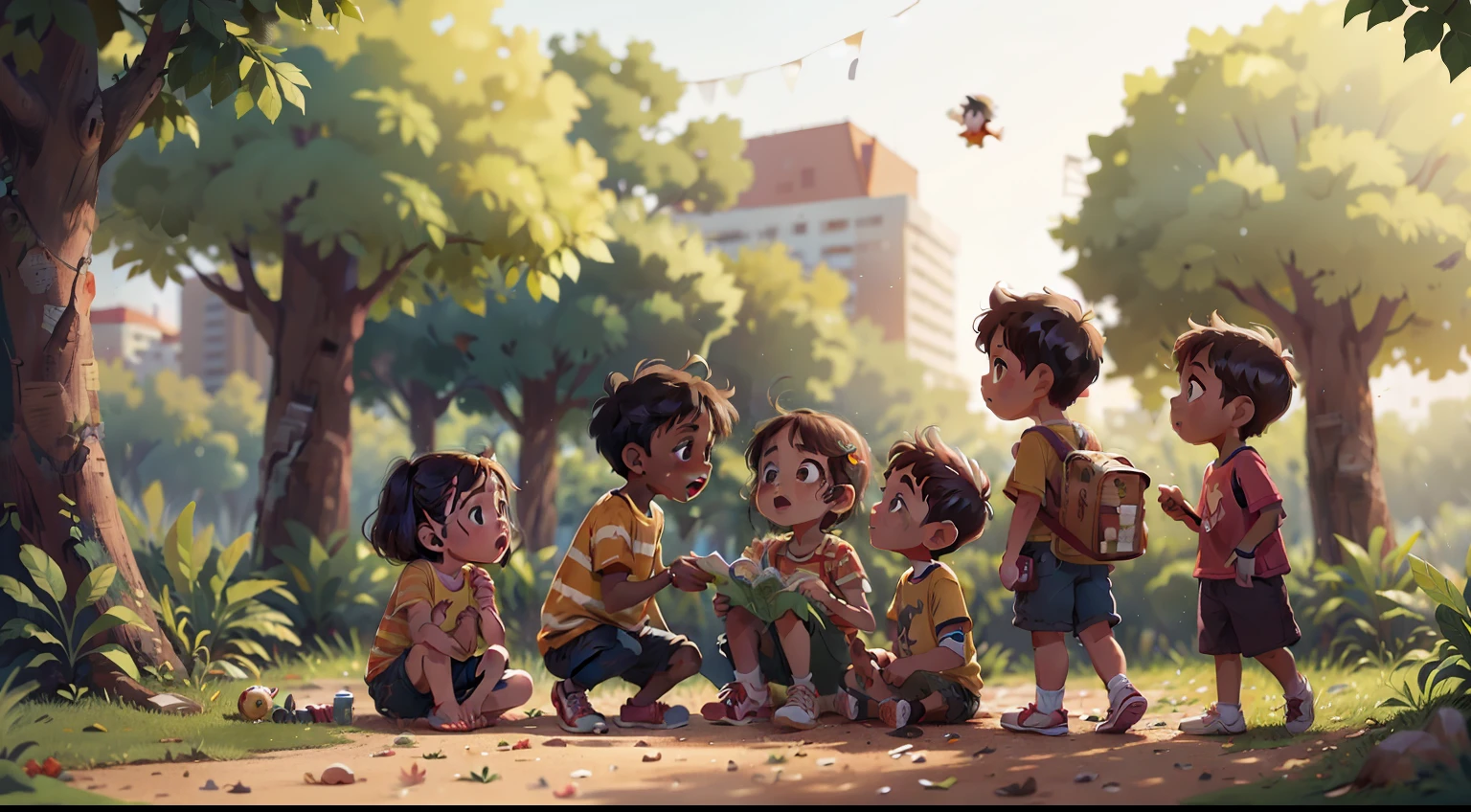 pessoas reunidas em um parque, dia ensolarado, childrens, adolescentes, adultos, idosos
