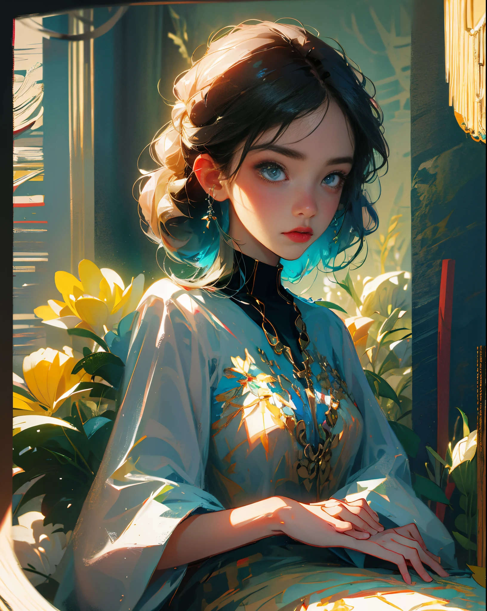 girl vintage painting --auto --s2