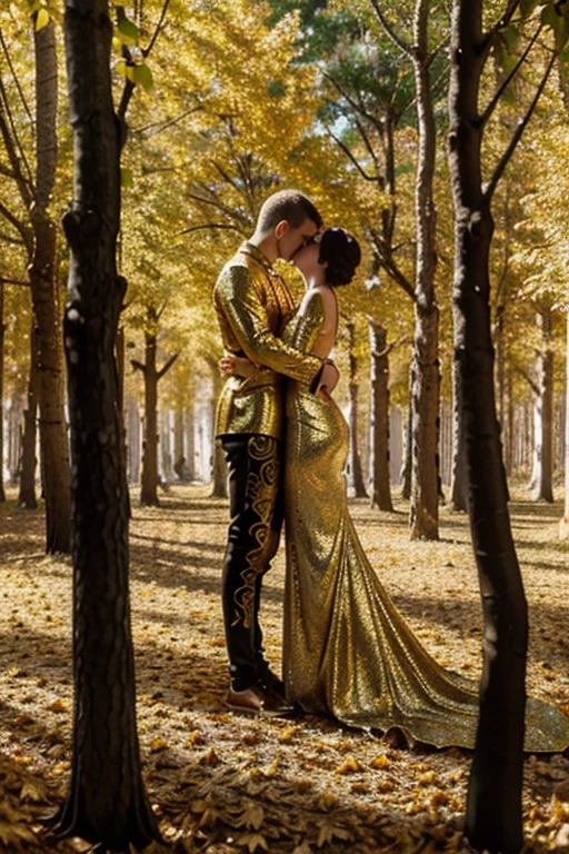 The Golden Forest: Inspired by Klimt’s love for gold leaf, imagine a forest where the leaves of every tree are made of shimmering gold. The forest floor could be a mosaic of intricate patterns, similar to those found in Klimt’s “The Kiss”.