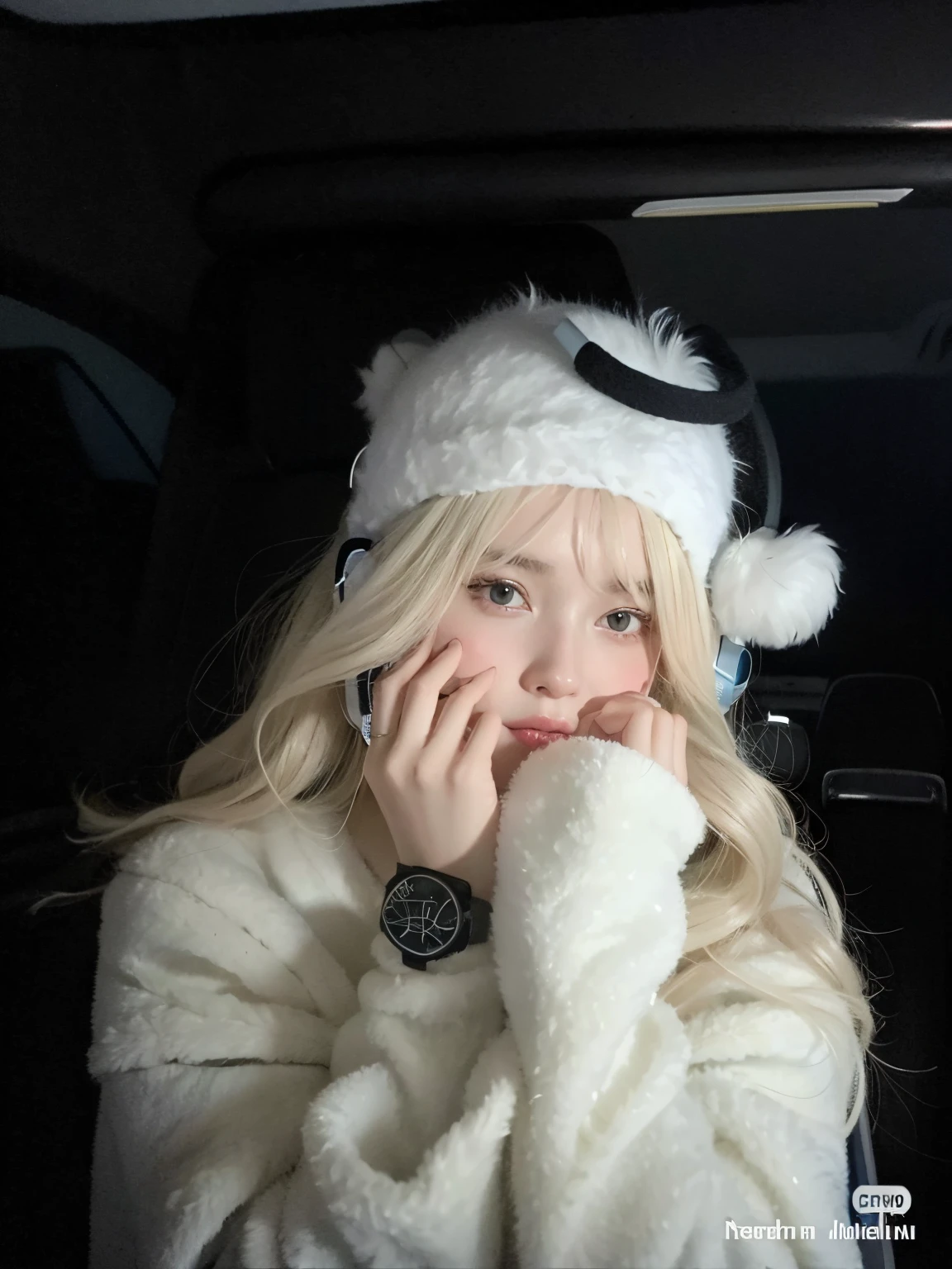 A close-up of a woman with headphones on her head, Retrato Sophie Mudd, Anna Nikolanova aka Newmilky, Pokimane, com fones de ouvido, 18 anos, Delphine bonita, Yelena Belova, Angelina Stroganova, morena com cabelos loiros tingidos, 🤤 retrato da menina, 2 Modelo feminina de 4 anos, julia gorokhova, Modelo do Instagram