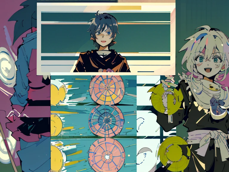 supreme， green down jacket，lime color hair，pink eyes，Standing on your feet，submachine gun，Detailed Genshin graphics，anime character design，anime concept art，pretty anime character design，anime character reference sheet，[Character design]，1girl in, ((Character information)、(Chara Leaf)、pastel dimmed colors, (Yellow color palette.:1.2, Blue:1.2, Pink:1.2), (Blue hair bun and blonde), Short fashionable skirt, Sitting on a throne of sweets and pastries, For example, doughnut, splash, candy, Lollipop, lollipop cane, a cake, cupcake, Cake Pop, Ruffles and lace, polka dot,(Lush pastel dresses), petite girl,Type sheet, Character Sheets, Three types，Shot Full Body，Game Character Design, green color, Green hoodie，