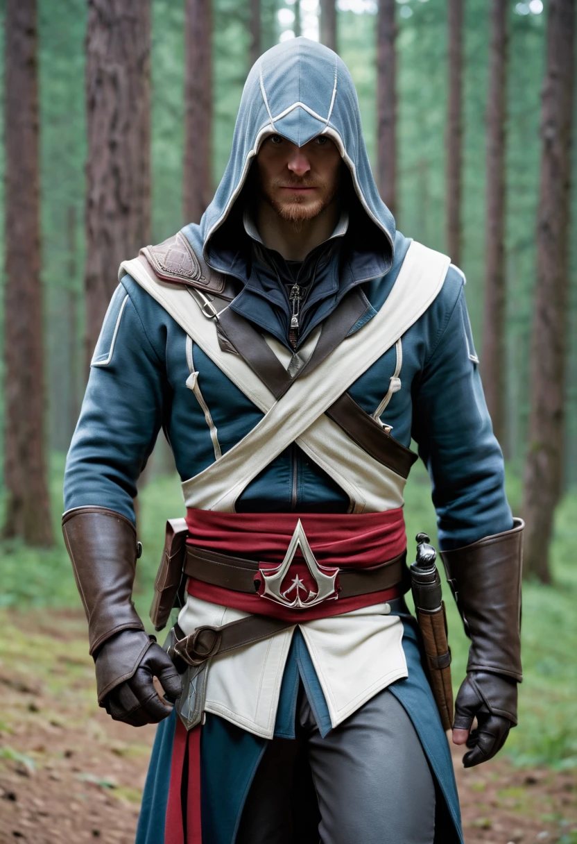 halland wearing an assassin's creed suit.