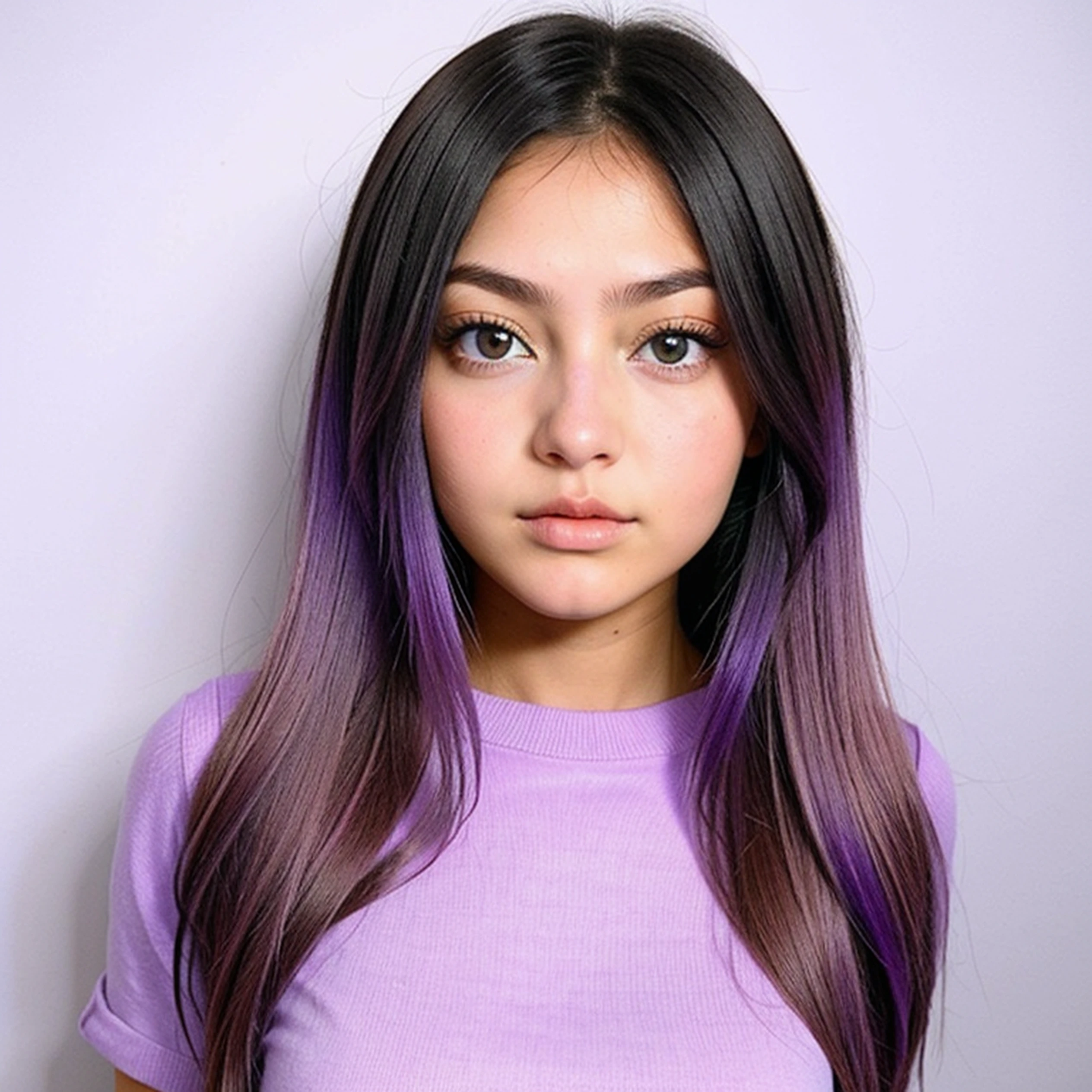 Chica de cabello rubio claro estilo anime con ojos de color violeta soplando burbujas bajo el cielo estrellado