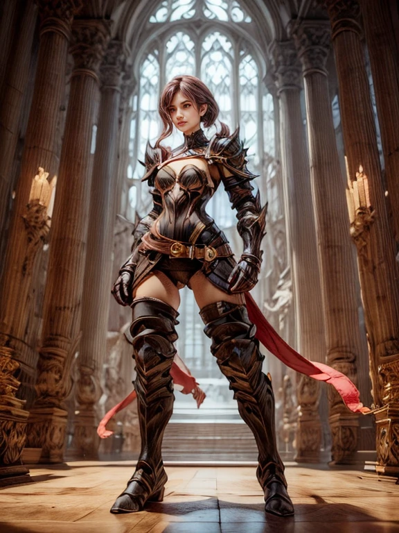 （8K，Best picture quality：1.2），（tmasterpiece：1.37），（photore，realisticlying：1.37），（超高分辨率）， A half body，Walking posture，Shooting from front，Slow motion，Female paladins dressed in full body，（Light silver armor：1.2），（Richly decorated Lolita costume armor），（insanely detaillooms：1.5），（simulating：1.2），（High- sharpness），（detailedpupils：1.1），detailed faces and eyes， tmasterpiece， best qualtiy， （Highly detailed photo：1.1）， （pink longblackhair，pony tails，ecstasy：1.1）， （Young woman：1.1）， Sharp， （perfect bodies：1.1）， realisticlying， Real Shadow， 3D， （a temple background：1.2）， Cross your arms over your chest photograph：Canan EOS R6， 135mm， 1/1/2.8， ISO 400