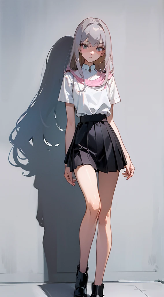 illustration, 2.5D, flat colors: 1.3, Line-Art, black and white, (detailed lights, detailed shadows),a woman in tight shorts and a top is posing for a picture, slim legs, photo of slim girl model, beautiful slim legs, very beautiful slim legs, korean women's fashion model, jossi of blackpink, very beautiful long slim legs, lalisa manoban of blackpink, wearing skirt and high socks, photo of slim girl, blackpink jennie, bae suzy,((modern clothes )) Looking at the Viewer, looking at the camera,