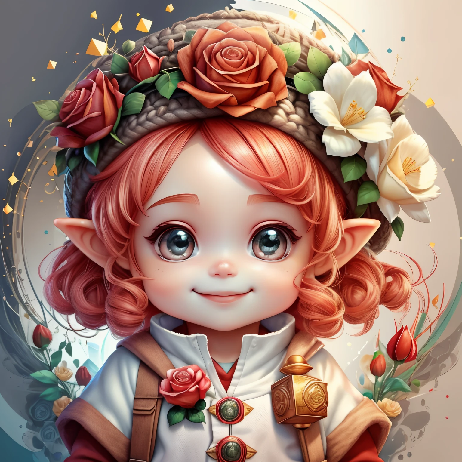 (cute baby gnome smiling with flowers) stylized identical to 1940 |)), acolchoamento ,multidimensional geometric wall PORTRAIT, arte, Chibi,
Yang016K, lindo,(( cor vermelha predominante, rosa e branco))
Primary works, qualidade superior, melhor qualidade, Arte Oficial, Lindo e Estetaduardo Kobra acolchoamento ,multidimensional geometric wall PORTRAIT, arte, Chibo,detalhes