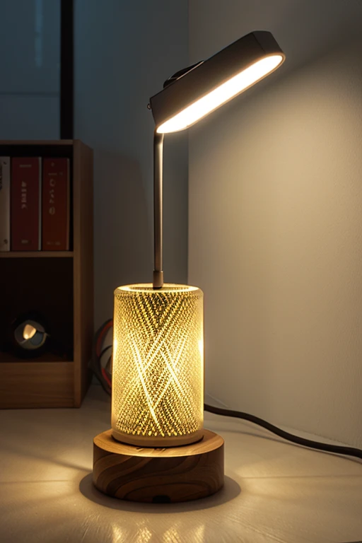realistic render of a modern, simple 3D-printed LED strip lamp