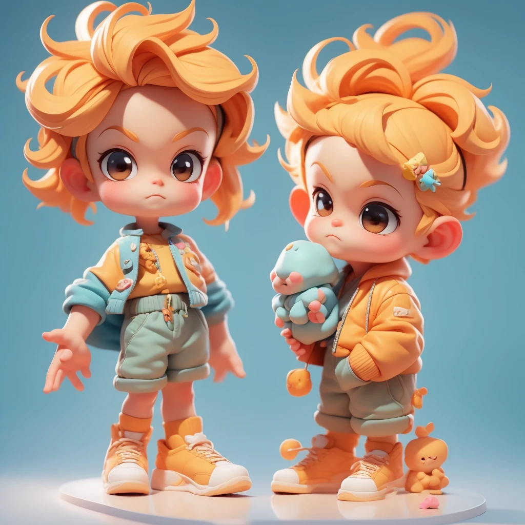 The most adorable man, full entire body, Awesome cute hair accessories Popmart blind box, IP Design, Clean and bright background 3D rendering, Seen from the front., OC Display, 10, soft focus, Super Fine Gloss --AR 3 gloss details:6 50 --q 2 --Nichi 5 --expression of style --s 2