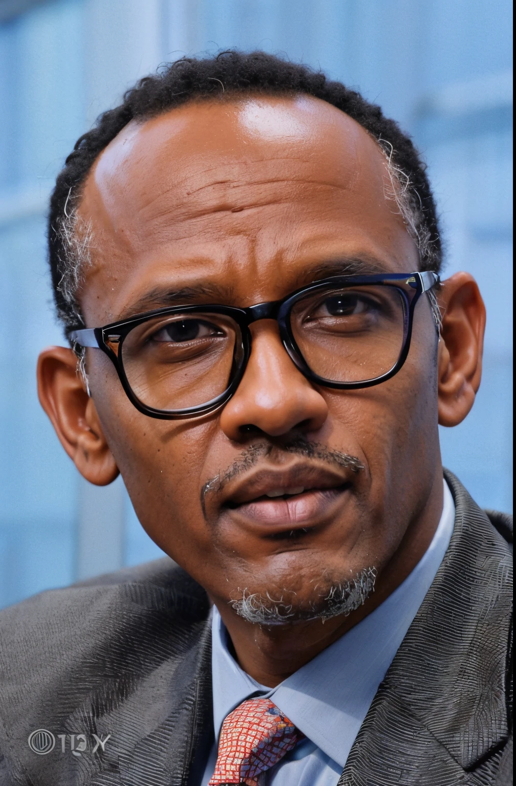 Hyper realistic 8k, ultra detailed, (Best Quality digital illustration Masterpiece of a man wearing glasses and a suit and tie, osborne macharia, taken in the early 2020s, taken in the late 2010s, thomas kinkaide, inspired by Afewerk Tekle, somalia, looking smart, sharply focused, by Afewerk Tekle, looking serious, tense look, wry smirk