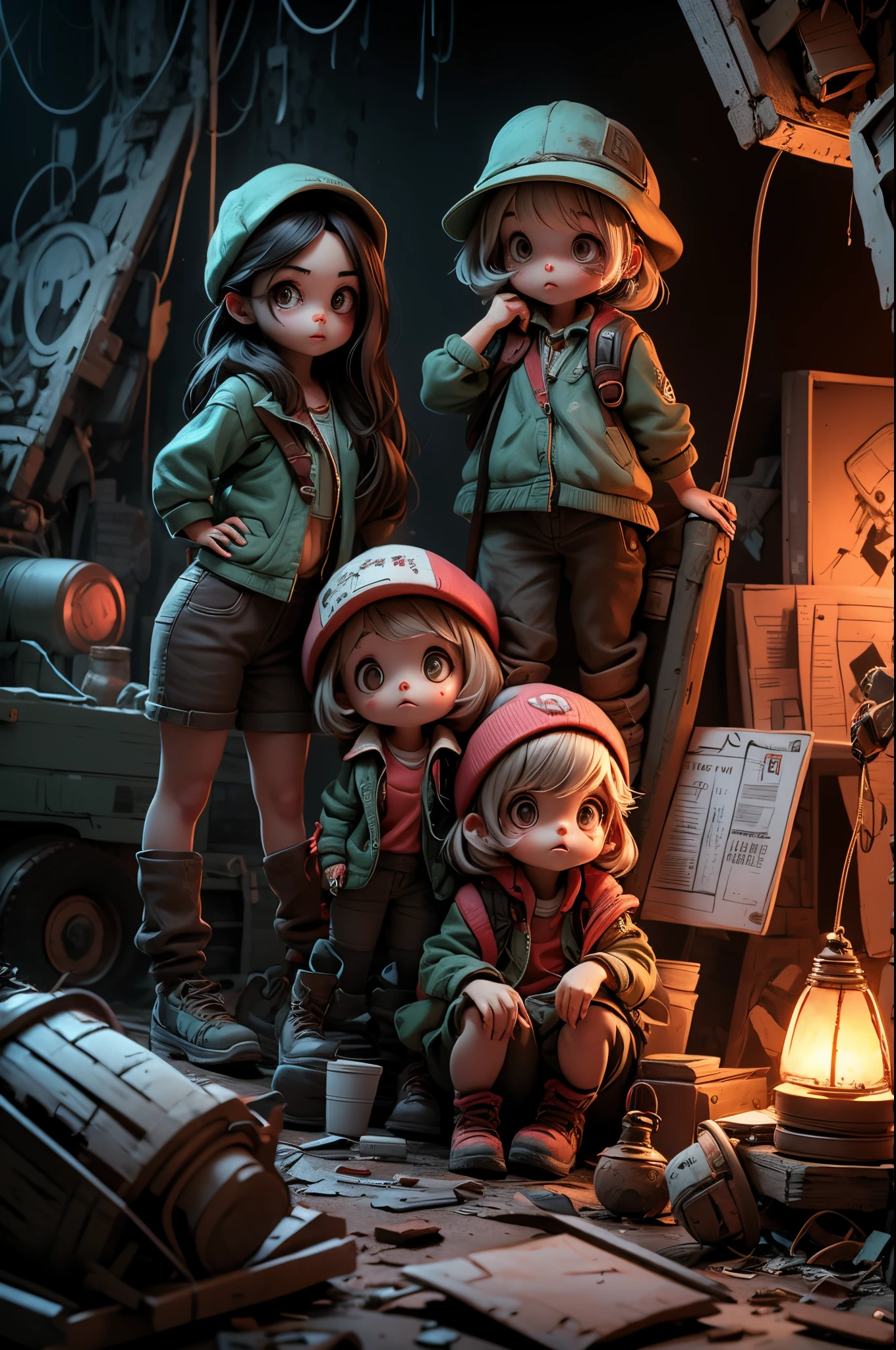 Girls exploring an abandoned hospital、Scared、Overall dark、flash lights