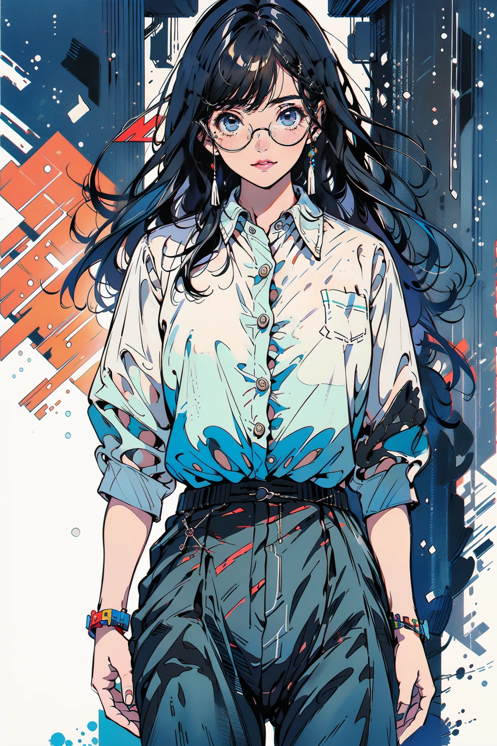 Casais masculinos e femininos A senta-se numa cadeira,Use saias e camisas justas。The boys hugged from behind。Boy in high school pants uniform and mashed potato haircut。without glasses,Women are not dressed
